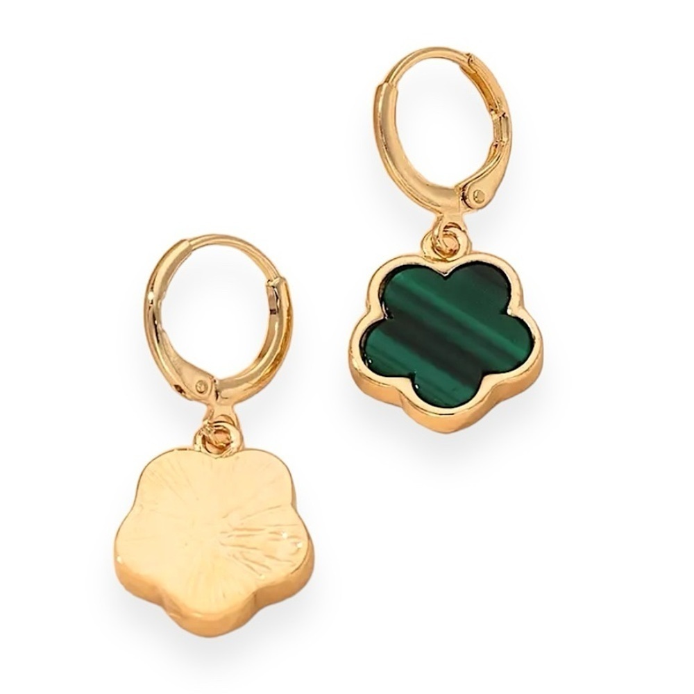 Green & Gold Clover Earrings